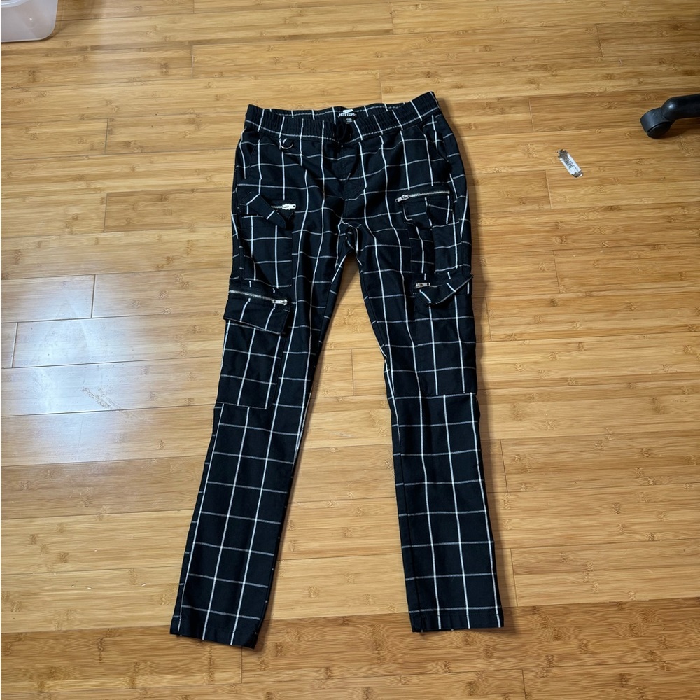 Plaid Cargo Joggers
